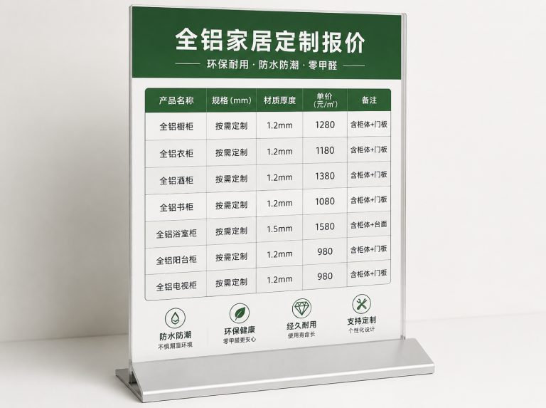 吕梁全铝衣柜门与橡木纹铝制柜体